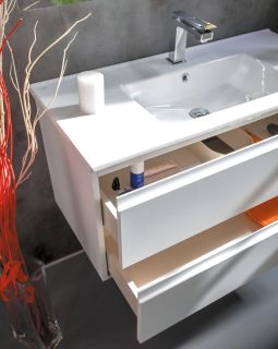 Тумба под раковину Armadi Art Capolda 100см белый + белая ручка 849-100-W